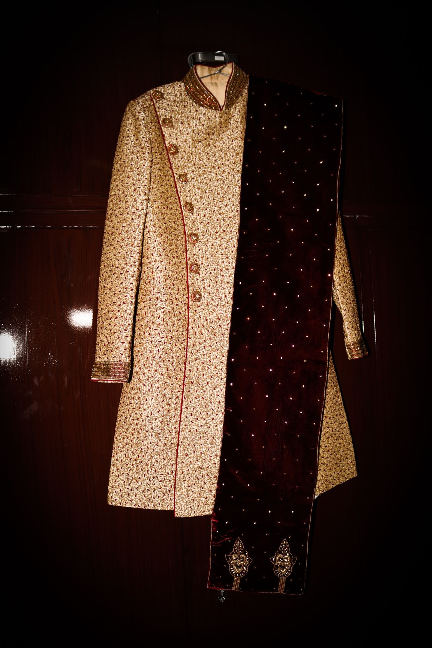 Antique Gold Brocade Prince Coat